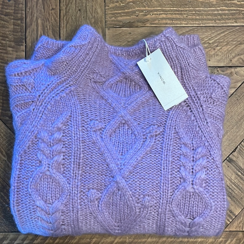 NWT Vince. Aran Mock Neck Sweater - Picture 7 of 10